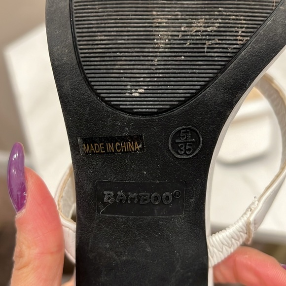 🔥Bamboo Elegant White Women's Heeled Sandals🔥 - Picture 3 of 3